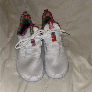Adidas Women’s  White Sneakers with Multicolor Details